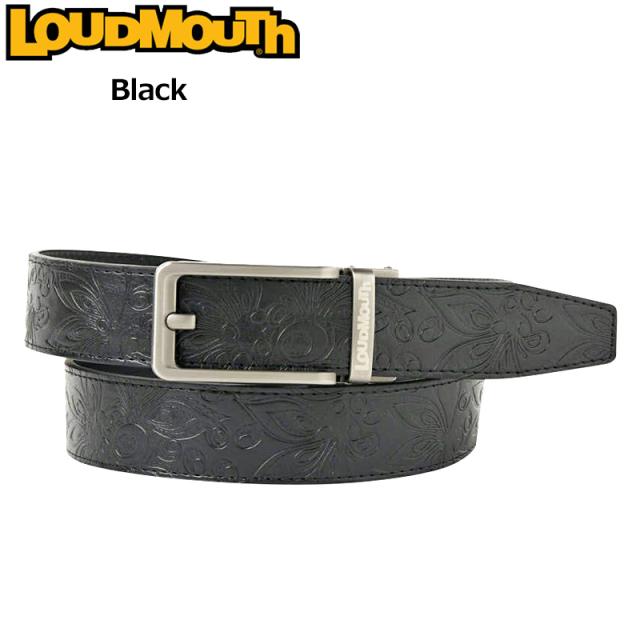 ラウドマウス ホールレス バックル ベルト シャガデリック エンボス加工 Black ブラック 763904(998) 【日本規格】【新品】SAAR Loudmouth ゴルフウェア メンズ Belt MAY3