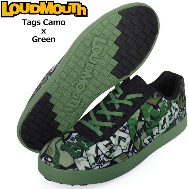 ラウドマウス 2025 ユニセックス スパイクレス ゴルフシューズ Tags Camo × Green タグスカモ × グリーン LM-GS0005 765982(159) 日本規格【新品】25SS Loudmouth スニーカー メンズ レディース APR3