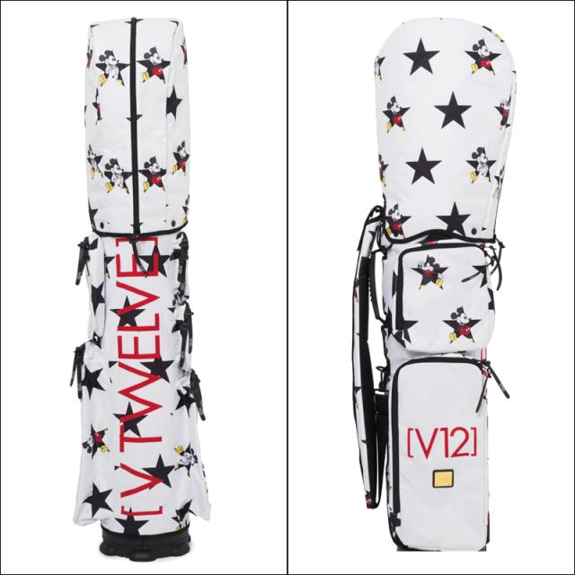 V12 ゴルフ ×ディズニーコラボ 8.5型 キャディバッグ MICKEY STAR 8.5 本体+カバーセット V122215-CV05L 02/WHITE ヴィ・トゥエルヴ 【新品】RAAR ミッキーマウス 着せ替え式 ラップテック キャディーバック キャディバック メンズ レディース ユニセックス UNISEX_1