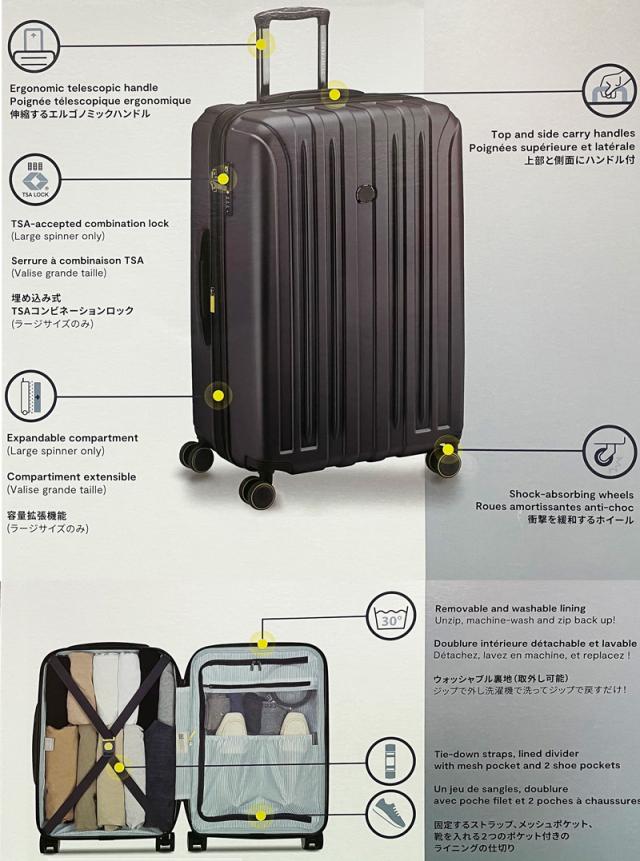 DELSEY デルセー スーツケース 2個セット アクセラレイト 111L＋35.2L TSAロック ポリカーボネート製【新品】2台セット キャリーケース 旅行用 %off_1