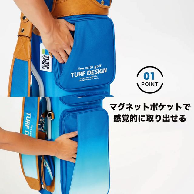 ターフデザイン 9.5型 キャディバッグ 巾着袋付き TDCB-BD70 グラデーション【新品】TAAR TURF DESIGN カートバッグ キャディーバッグ キャディーバック ゴルフ用バッグ メンズ レディース_7