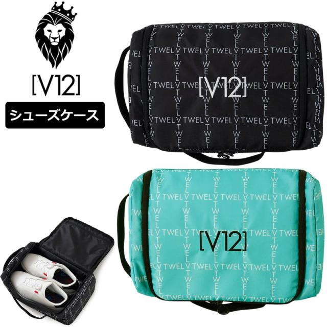 V12 ゴルフ 2026 シューズケース TYPO GRID SHOES CASE V122610-BG07 ヴィ・トゥエルヴ【新品】26SS シューズバッグ 靴入れ ゴルフ用バッグ ロゴ メンズ レディース ユニセックス UNISEX 男女兼用 男女共用 V12 GOLF JAN3