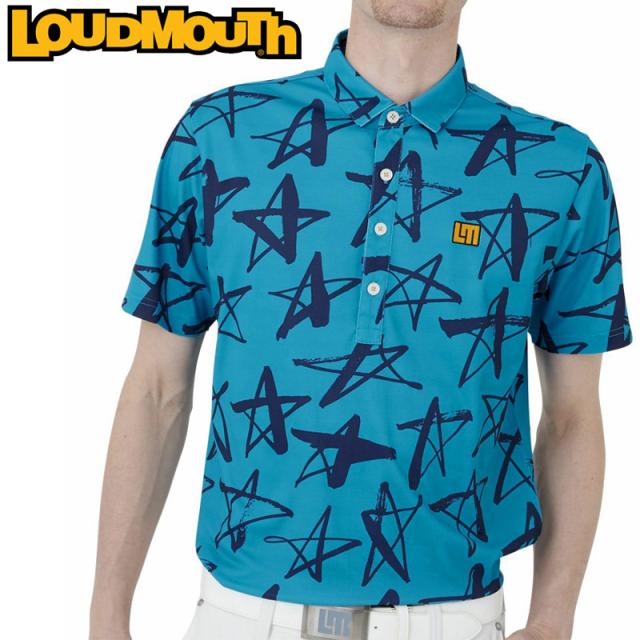 ラウドマウス メンズ 吸汗速乾 半袖 ポロシャツ Turquoise ターコイズ 762605(966) 【メール便発送】【新品】日本規格 RAAR ゴルフウェア Loudmouth スター 星柄 APR2