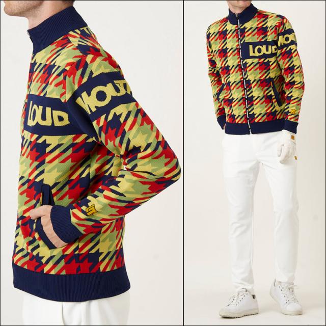 ラウドマウス メンズ 裏蓄熱 ニット フルジップ 長袖 ジャケット