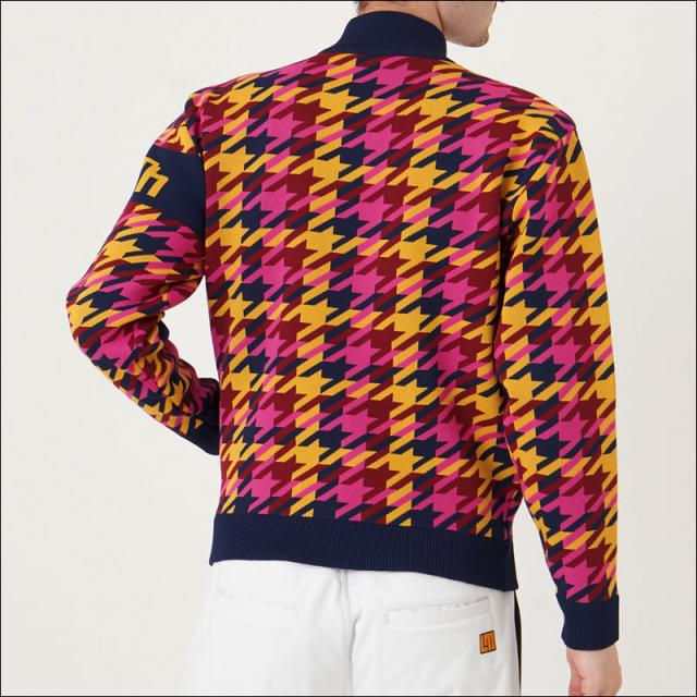 ラウドマウス メンズ 裏蓄熱 ニット フルジップ 長袖 ジャケット Pink