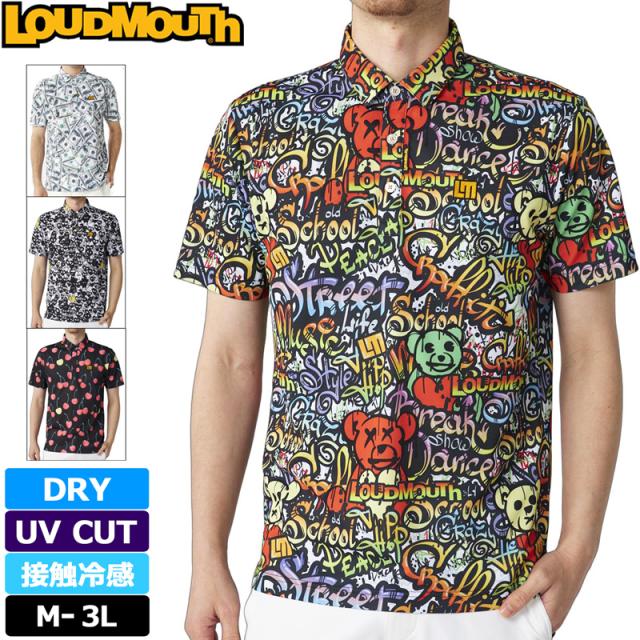 ラウドマウス 2025 メンズ 半袖 ポロシャツ 吸汗速乾 接触冷感 UVカット 765601 日本規格 メール便発送【新品】 25SS Loudmouth ゴルフウェア メンズシャツ