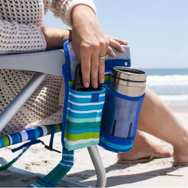 トミーバハマ ビーチチェア ブルーストライプ 5段階フルリクライニング