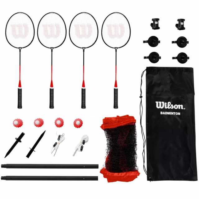 大特価市 Wilson ネット・シャトル バドミントンセット 4人用 ウィルソン ラケット