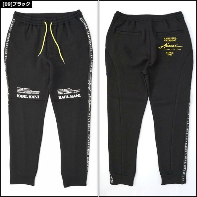 【新品】KARLKANI ストレッチショガーパンツ XXLブラック　オレンジロゴ 新品】KARLKANI ストレッチショガーパンツ XXLブラック オレンジロゴ