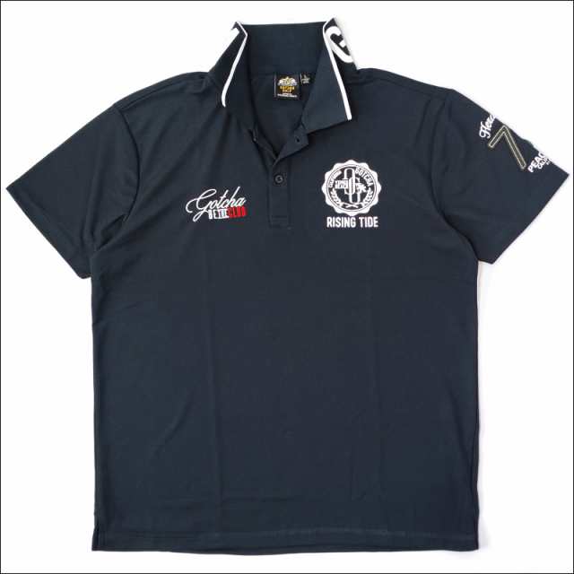 新品 ガッチャ ゴルフ メンズ 鹿の子 半袖 ポロシャツ XL GOTCHA GOLF シャツ 吸水速乾 UVカット 刺繍 ゴルフウェア サマー ◆GGPS184B