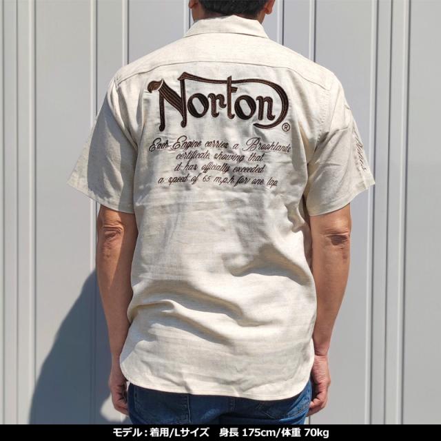 ノートン 開襟 半袖シャツ 麻混素材 232N1501 Norton 【メール便発送】【新品】SAAR 半そで シャツ ウェア トップス メンズ ファッション カジュアル APR2_3