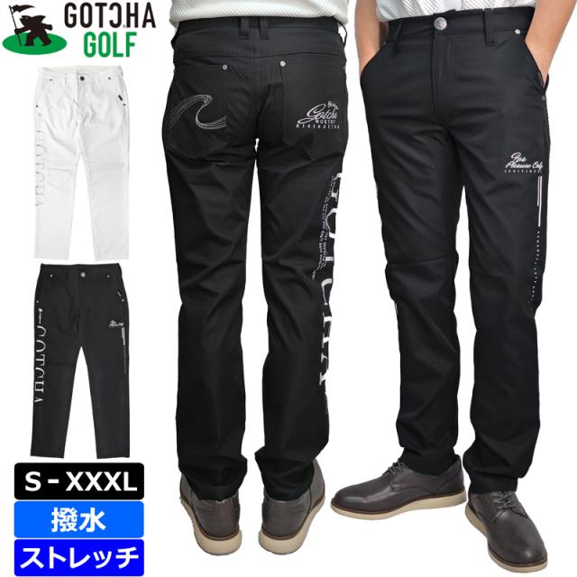 ガッチャゴルフ メンズ 撥水 ストレッチ ロングパンツ 233GG1802 セパレート ビッグロゴ刺繍 GOTCHA GOLF 【新品】SCBR ロンパン ボトムス ゴルフウェア
