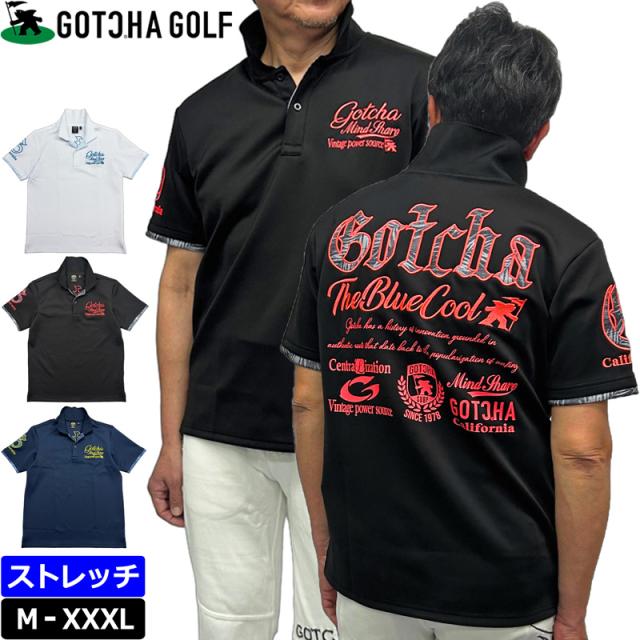 ガッチャゴルフ 2025 半袖 ポロシャツ 252GG1201 スムース ボタニカル ネオン GOTCHA GOLF メール便発送【新品】25SS メンズ レディース ユニセックス トップス ゴルフウェア