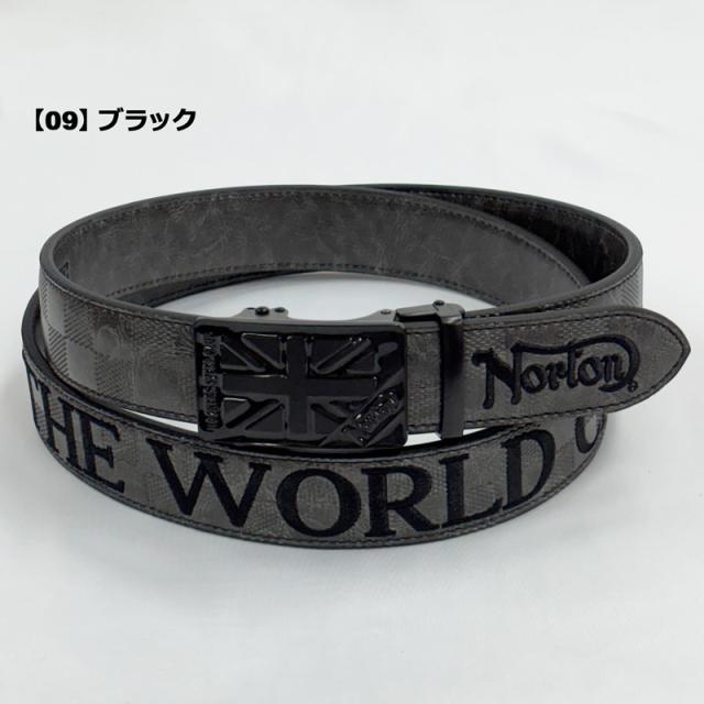 ノートン メンズ 大広間受け答え バックル胴締め チェッカー信号旗柄 ロゴタイプ刺しゅう 同色産業 253N8101 Norton 【新品】UCBR  穴皆無胴締め ビッグバックル