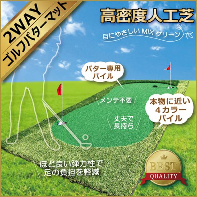 【即納】セルデス 2way パターマット パター練習&アプローチ練習 3200ｘ1200mm【新品】 SLDS パッティングマット パターマット アプローチマット_2