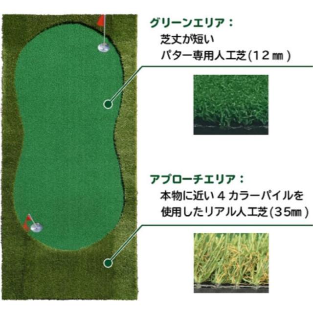 【即納】セルデス 2way パターマット パター練習&アプローチ練習 3200ｘ1200mm【新品】 SLDS パッティングマット パターマット アプローチマット_5