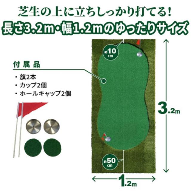 【即納】セルデス 2way パターマット パター練習&アプローチ練習 3200ｘ1200mm【新品】 SLDS パッティングマット パターマット アプローチマット_6