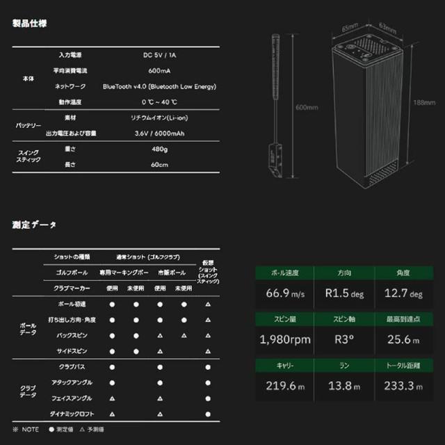 GPRO SQUARE GOLF ローンチモニター 弾道測定器 シミュレーター スイング分析 室内練習機【新品】ジープロ スクエアゴルフ シミュレーション スイング解析 %off_6