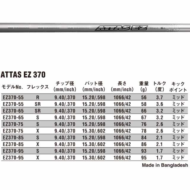 ATTAS EZ370 75S(PINGスリーブ)