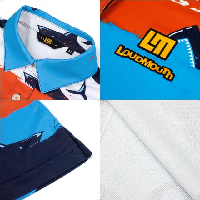 【電子メール便送りとどける】【日本標準尺度】ラウドマウス レディース 半袖 スポーツシャツ DRY UV CUT 抗菌防臭 761651(279) Shark Attack シャークアタック 【新品】QAAR Loudmouth ゴルフ御召しもの