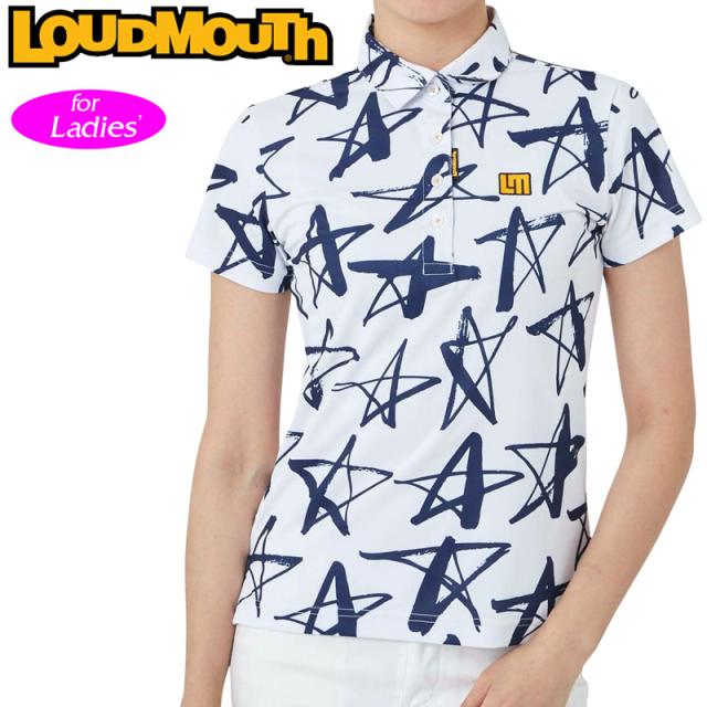 ラウドマウス レディース 吸汗速乾 半袖 ポロシャツ White ホワイト 762656 (999) 【メール便発送】【日本規格】【新品】RAAR Loudmouth トップス ゴルフウェア スター 星柄 APR3