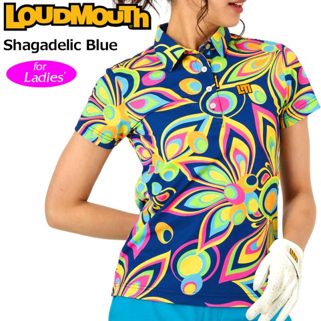 ラウドマウス レディース 半袖 ポロシャツ Shagadelic Blue シャガデリック ブルー 763652(075) 【メール便発送】【新品】日本規格 SAAR ゴルフウェア Loudmouth APR1