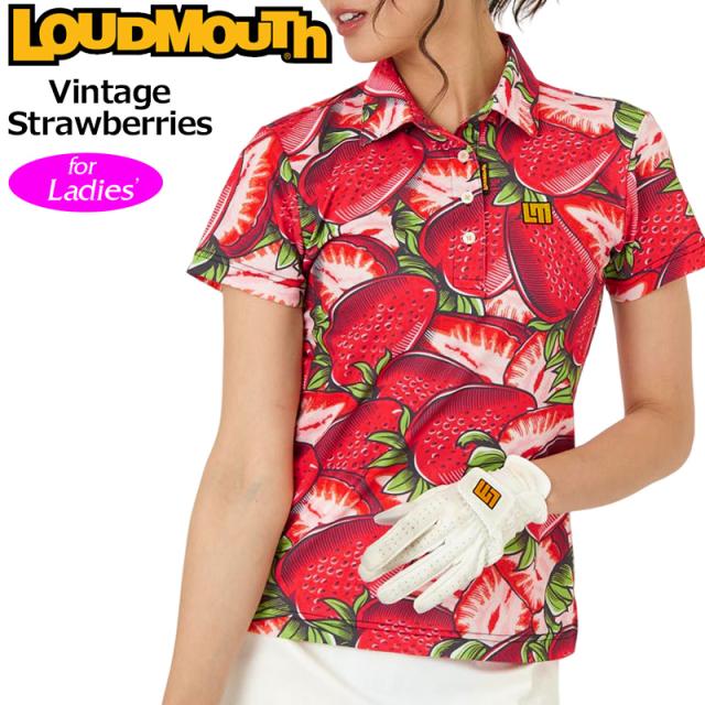ラウドマウス レディース 半袖 ポロシャツ Vintage Strawberries ビンテージストロベリーズ 763652(350) 【メール便発送】【新品】日本規格 SAAR ゴルフウェア Loudmouth APR1