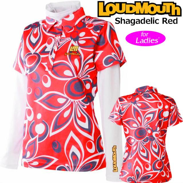 【SALE特価】【日本規格】ラウドマウス レディース 半袖ポロシャツ+インナーシャツ 吸水速乾 UVカット Shagadelic Red シャガデリック レッド 770550(248) レイヤード 【メール便発送】【新品】0WF2 Loudmouth トップス 派手 の通販は 6,281円
