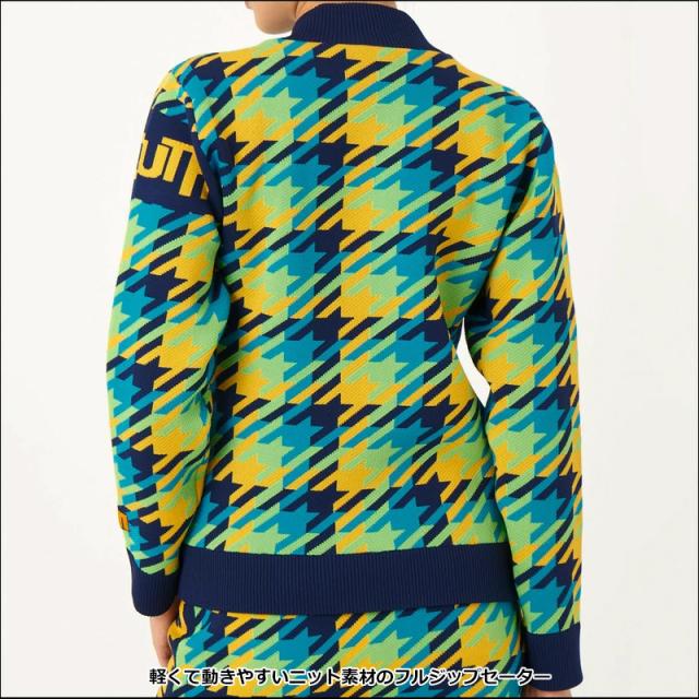 ラウドマウス レディース ニット ジャケット Turquoise ターコイズ 772752(966) 蓄熱 保温 防寒 日本規格【新品】RCBR Loudmouth アウター ブルゾン フルジップ ゴルフウェア_1