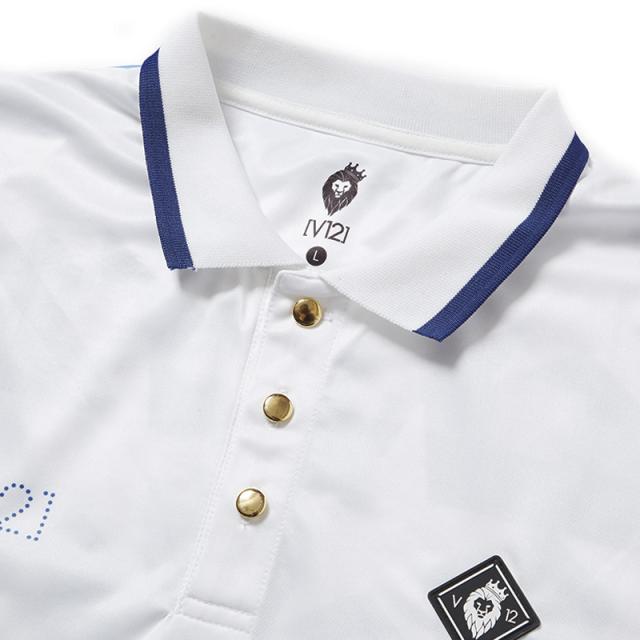 ヴィトゥエルヴ 半袖ポロシャツ 白×ブルー 星柄 ドット メンズ L