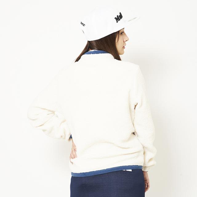 V12 ゴルフ ヴィ・トゥエルヴ レディース 長袖 ボア ジャケット V121920-JK09 FLEECE JKT WM 02/White 【新品】ZCBQ 秋 冬 ゴルフウェア トップス アウター V12Number ナンバー おしゃれ ブランド V12 GOLF_2