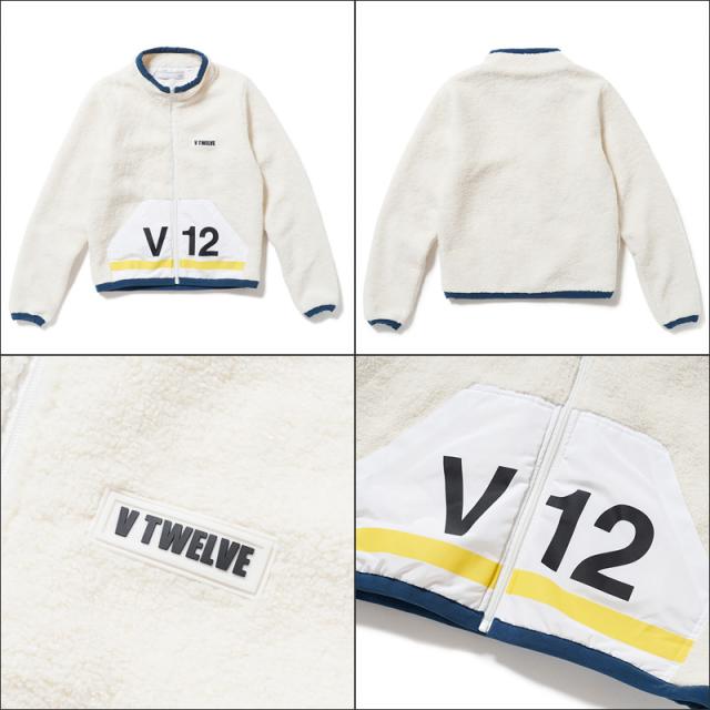 V12 ゴルフ ヴィ・トゥエルヴ レディース 長袖 ボア ジャケット V121920-JK09 FLEECE JKT WM 02/White 【新品】ZCBQ 秋 冬 ゴルフウェア トップス アウター V12Number ナンバー おしゃれ ブランド V12 GOLF_3