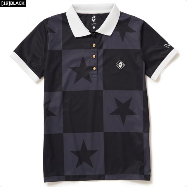 V12 ゴルフ レディース 半袖 ポロシャツ PANEL STAR POLO V122010-CT02