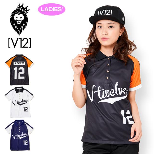 V12 ゴルフ レディス 半袖 ポロシャツ BASEBALL POLO V122010-CT06 ヴィ・トゥエルヴ 春夏秋【新品】PAAR ゴルフウェア トップス V12 GOLF スター