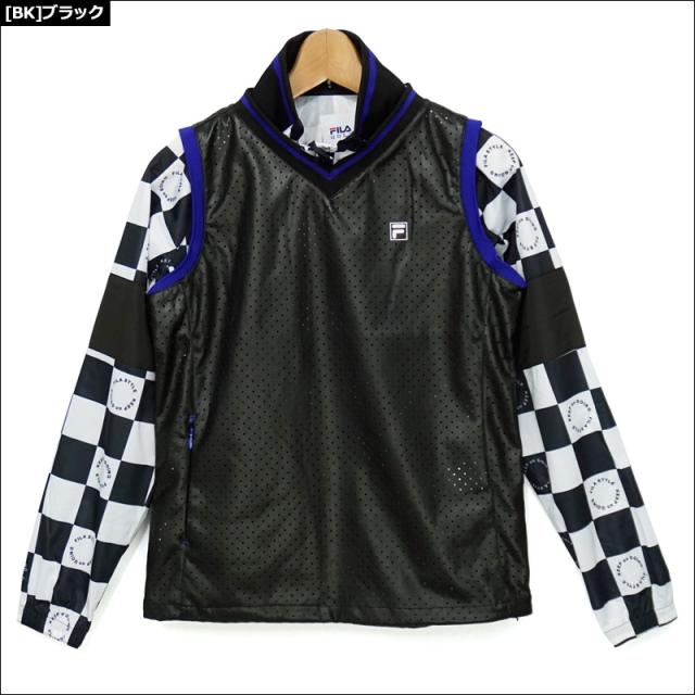 FILA Golf フィラゴルフ レディース ジャケット セット フェイクレザーベスト付き 撥水 ストレッチ 790207 春秋冬【新品】PCBR レディス ブルゾン ゴルフウェア レディースウェア トップス テニス_1