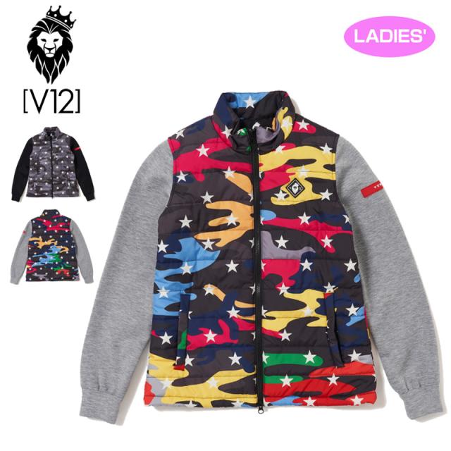 V12 ゴルフ ヴィ・トゥエルヴ レディース 中綿 ジャケット W HYBRID JACKET V122020-JK01 防寒 【新品】0WF2 ゴルフウェア トップス アウター STAR CAMO V12GOLF の通販は