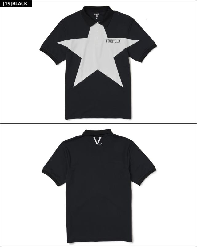 V12 ゴルフ メンズ 半袖 ポロシャツ LX BIGSTAR VLX2111-CT03 ヴィ・トゥエルヴ 春 夏 秋 【新品】QAAR ゴルフウェア トップス V12 ロゴ スター STAR V12 ゴルフ メンズ 半袖 ポロシャツ LX BIGSTAR VLX2111-CT03 ヴィ