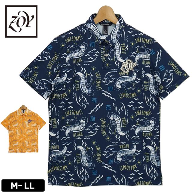 ZOY ゾーイ メンズ 速乾 UVカット 半袖 ポロシャツ 071412021 【メール便発送】【新品】QAAR ゴルフウェア メンズウェア トップス 半そで