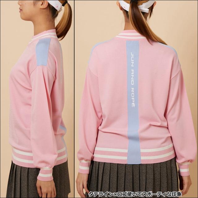 JUN＆ROPE レディース 長袖 ニット ライン入り パフスリーブ ERM61000