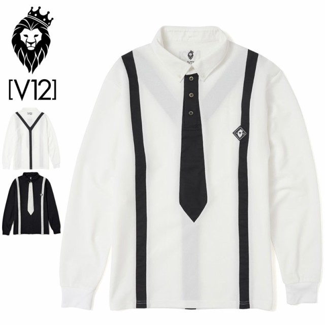 V12 ゴルフ メンズ 長袖 ポロシャツ フェイクタイ L/S FAKE TIE V122120-CT02 ヴィ・トゥエルヴ 【新品】1WF2 ゴルフウェア おしゃれ ネの通販は