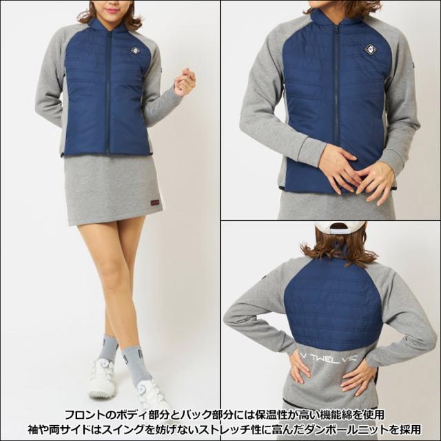 V12 ゴルフ レディース フルジップ 中綿 ハイブリッド ジャケット HYBRID JKT V122120-JK06 ヴィ・トゥエルヴ 【新品】QCBR ゴルフウェア ブルゾン トップス アウター V12GOLF NOV1_4