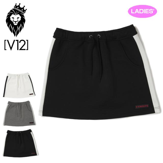 V12 ゴルフ レディース スカート サイドライン LINE SKIRT V122120-SK04 ヴィ・トゥエルヴ 【新品】QCBR ゴルフウェア レディスウェア スコート 無地 GOLF OCT3