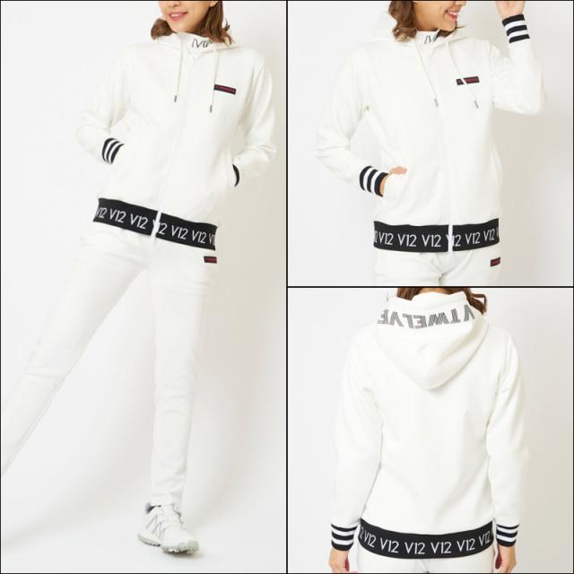 V12 ゴルフ レディース 長袖 パーカー F/Z LOGO HOODIE V122120-SW07 ヴィ・トゥエルヴ 【新品】QCBR ゴルフウェア おしゃれ トップス V12GOLF OCT1_3