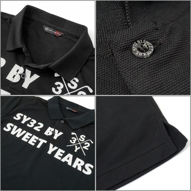 SY32 GOLF メンズ 吸汗速乾 半袖 ポロシャツ SYG-2219 ビッグロゴ
