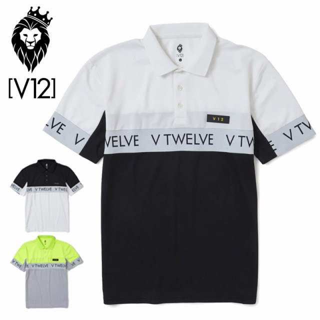 V12 ゴルフ メンズ 半袖 ポロシャツ CENTER LIB POLO V122210-CT01