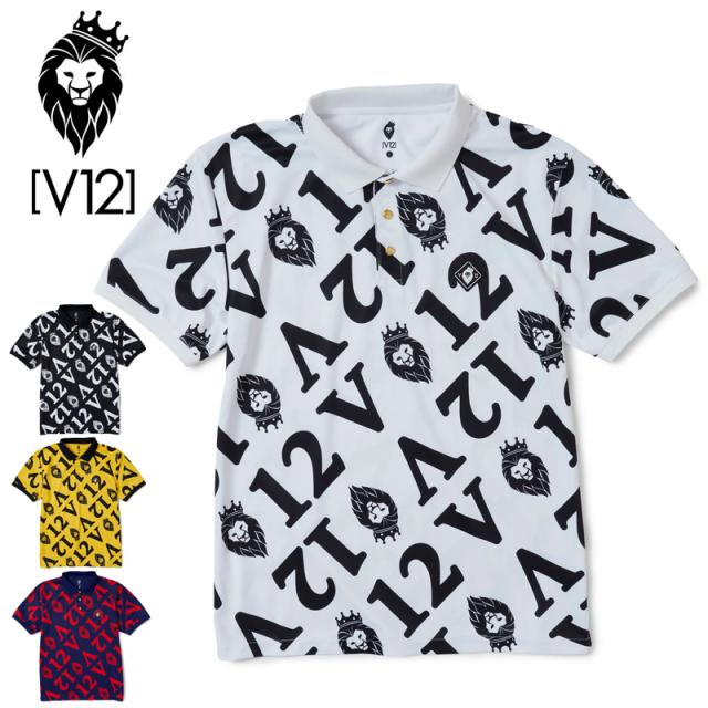 V12 ゴルフ メンズ 半袖 ポロシャツ HELLO POLO V122210-CT02 ヴィ・トゥエルヴ 【新品】RAAR ゴルフウェア 半そで おしゃれ トップス ロゴ V12GOLF JUN1