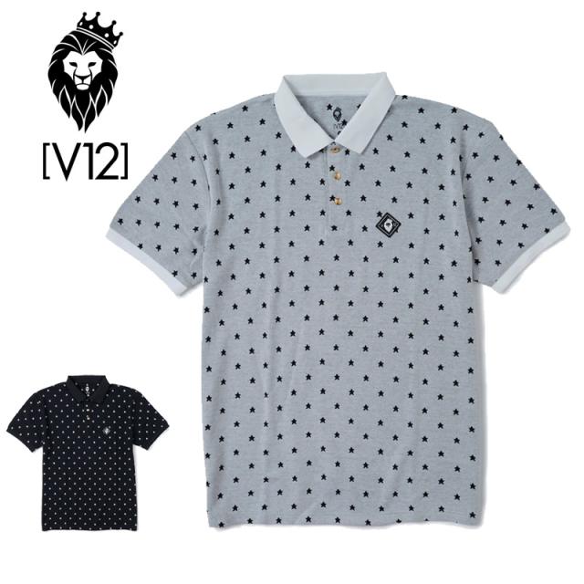 V12 ゴルフ メンズ 半袖 ポロシャツ SS STAR POLO V122210-CT07 ヴィ・トゥエルヴ 【新品】RAAR ゴルフウェア 半そで おしゃれ トップス V12GOLF スター APR3