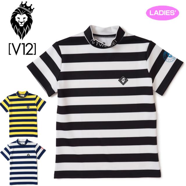 V12 ゴルフ レディース モックネック 半袖 シャツ PRI MOCK V122210-CT23 ヴィ・トゥエルヴ 【新品】RAAR ゴルフウェア モックシャツ 半そで トップス V12GOLF JUN1