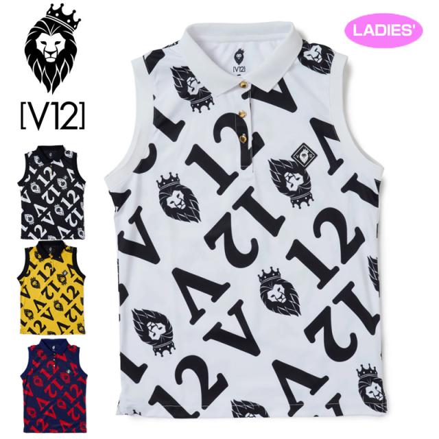 V12 ゴルフ レディース ノースリーブ ポロシャツ HELLO POLO V122210-CT30 ヴィ・トゥエルヴ 【新品】RAAR ゴルフウェア おしゃれ トップス ロゴ V12GOLF JUN1