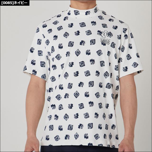 ZOY ゾーイ メンズ ブロックロゴプリント モックネック 半袖 シャツ 071422005 【メール便発送】【新品】RAAR ゴルフウェア メンズウェア トップス 半そで_3